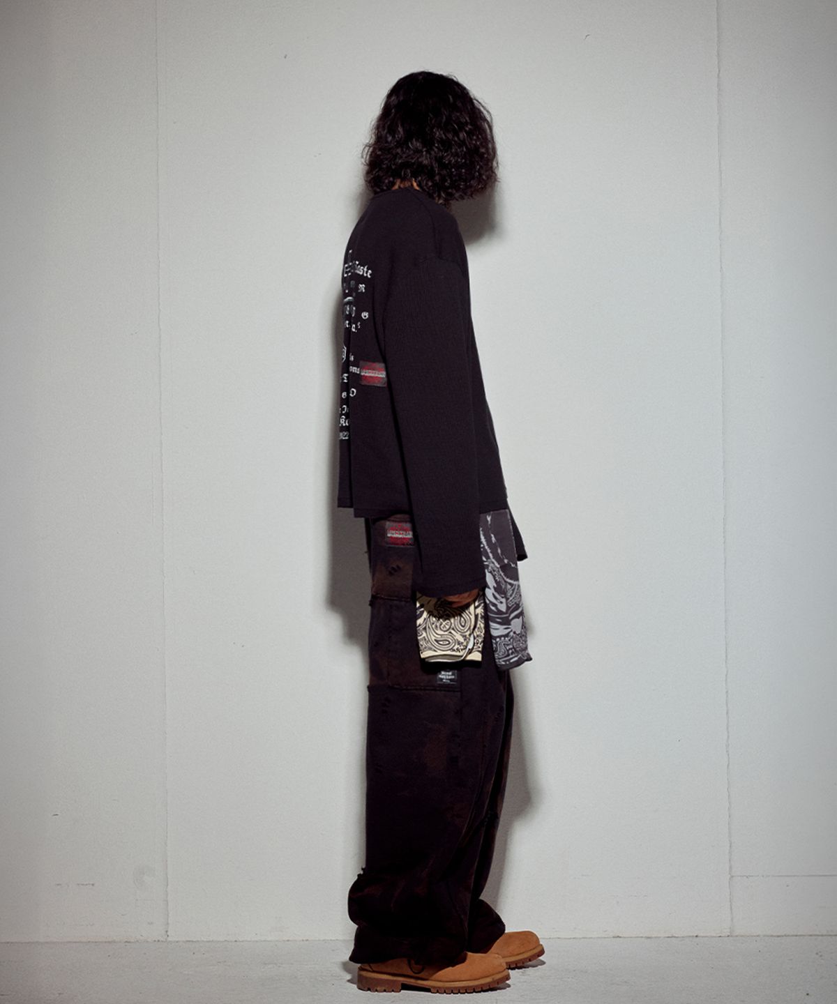 뭉(MWOONG) Cross heavy waffle LS-BK