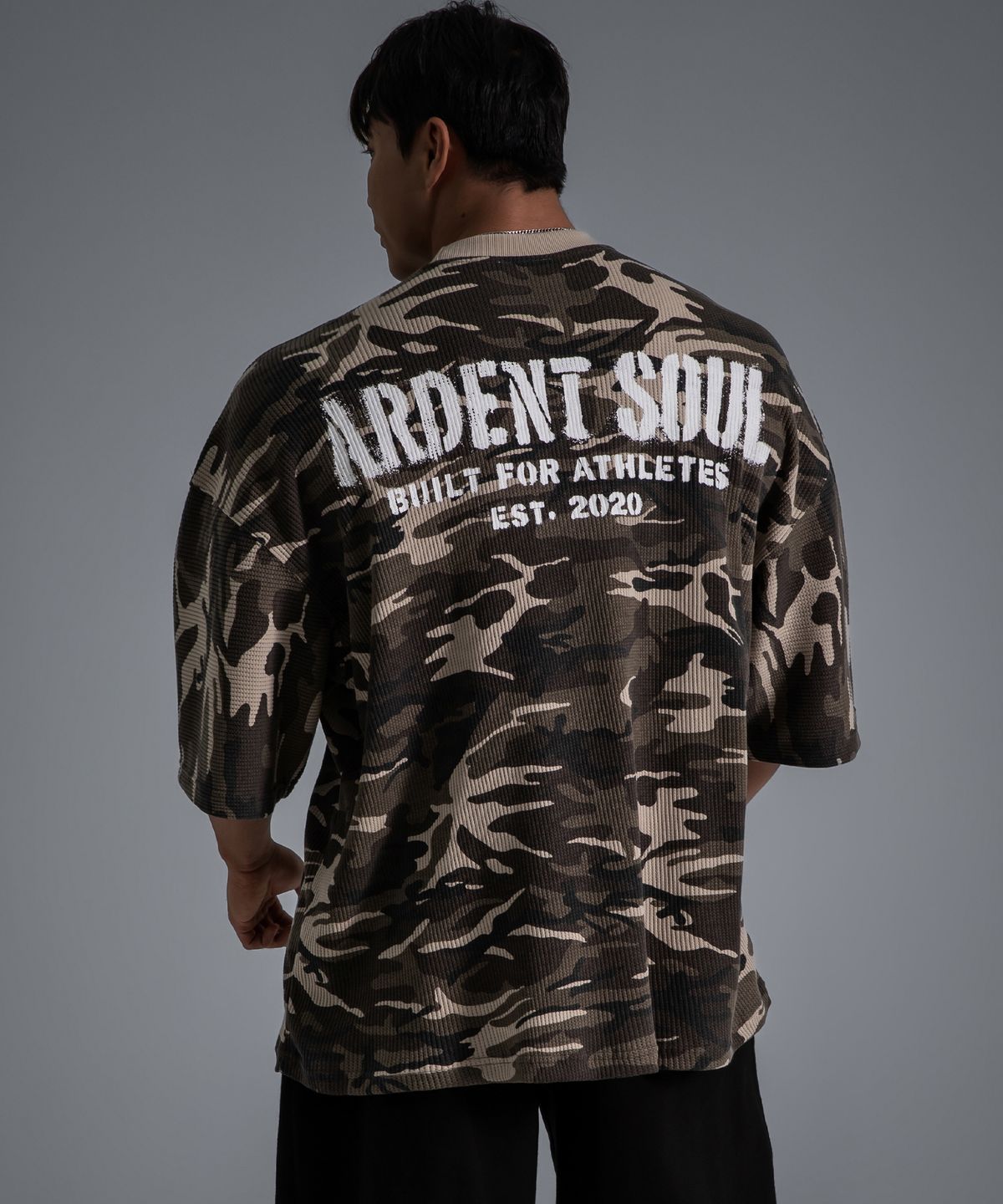 아던트소울(ARDENTSOUL) 카모 와플 자이언트핏 반팔 2color