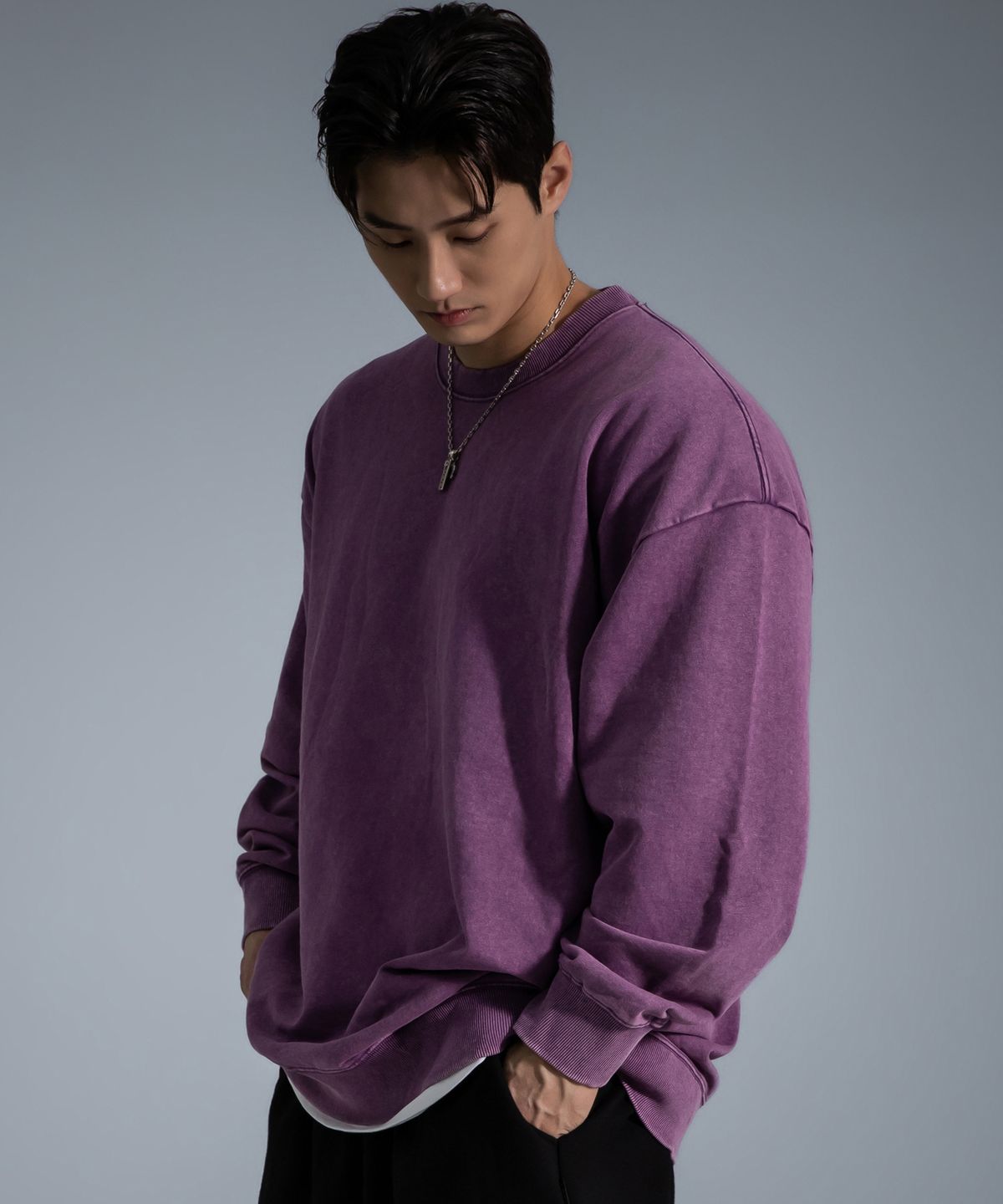 로픽스(LOFIX) 피그먼트 베이직 오버핏 맨투맨 2color