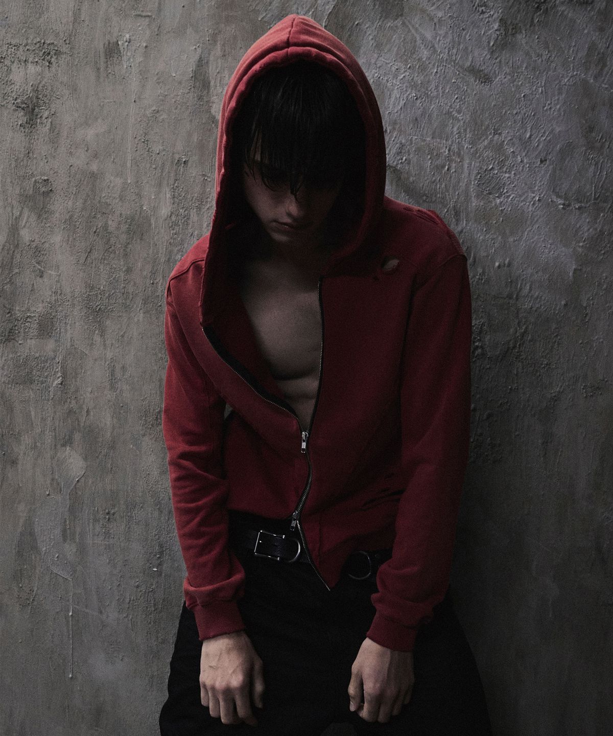 하프앤하프(HALF AND HALF) DISSECTED ZIP-UP HOODIE