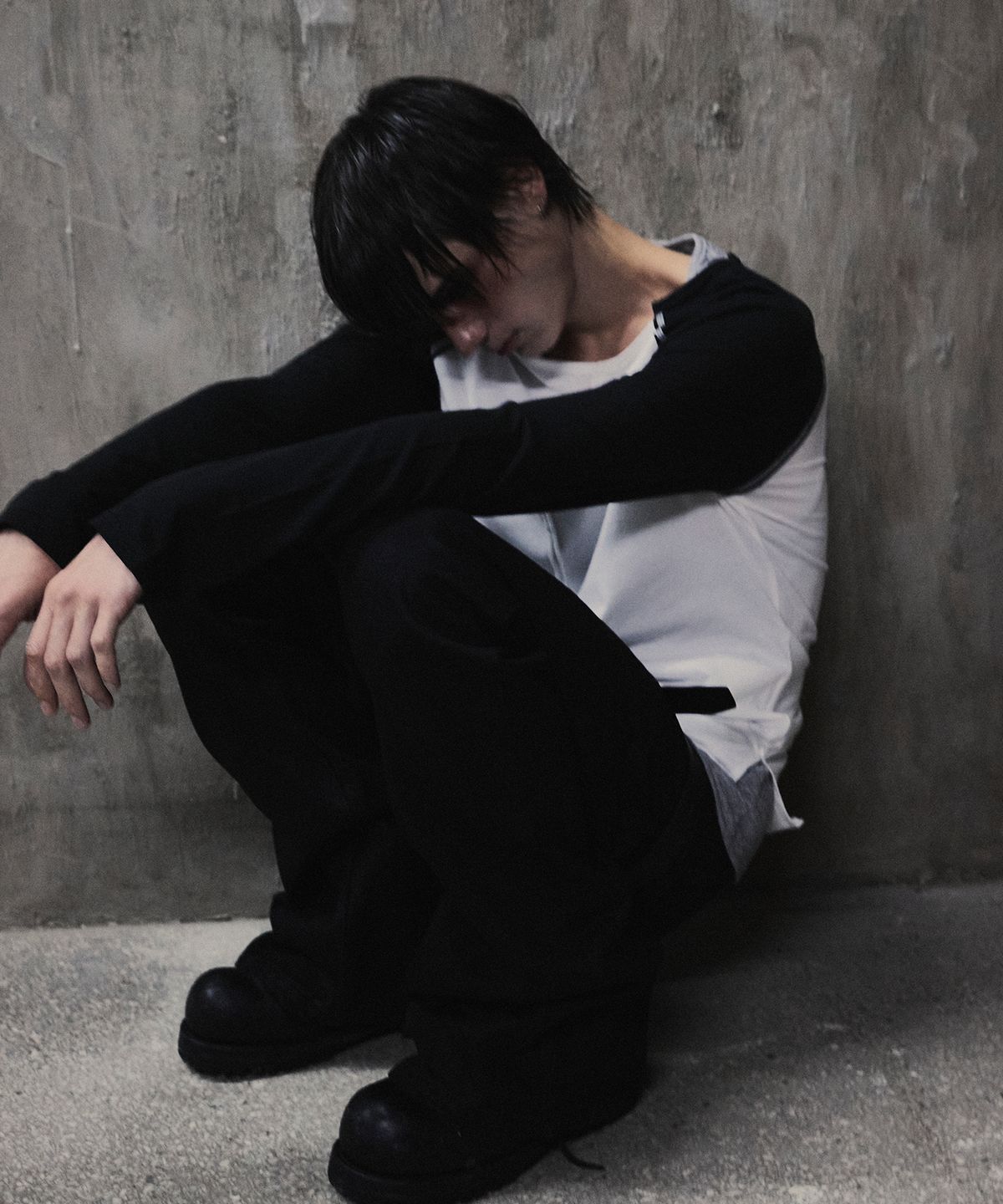 하프앤하프(HALF AND HALF) FRAGMENT RAGLAN LONG SLEEVE
