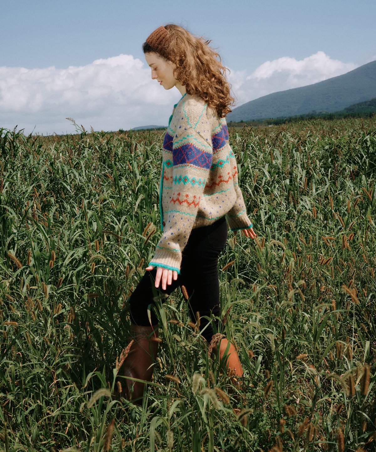 그린버터(GREENBUTTER) Fleece-Lined Corduroy Capri Pants (Black)