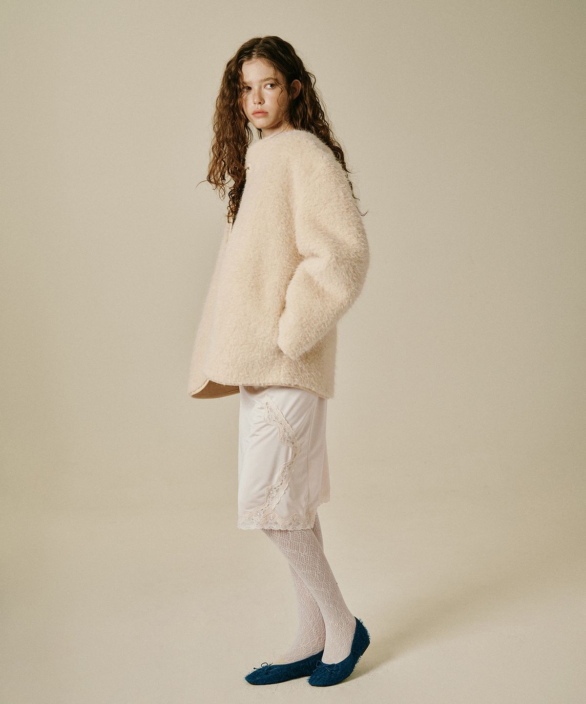 그린버터(GREENBUTTER) Shearling Suede Jacket (Butter Yellow)