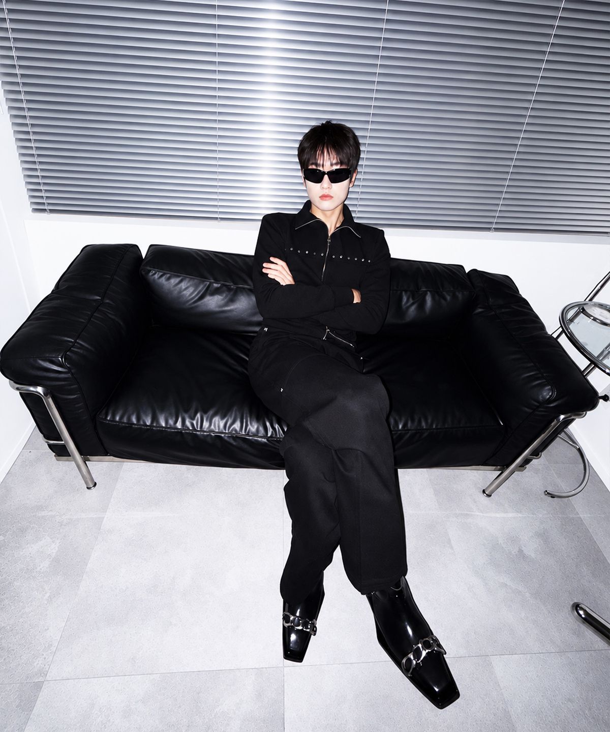 모어댄블랙(MORE THAN BLACK) BIKER ZIP UP POLA JACKET
