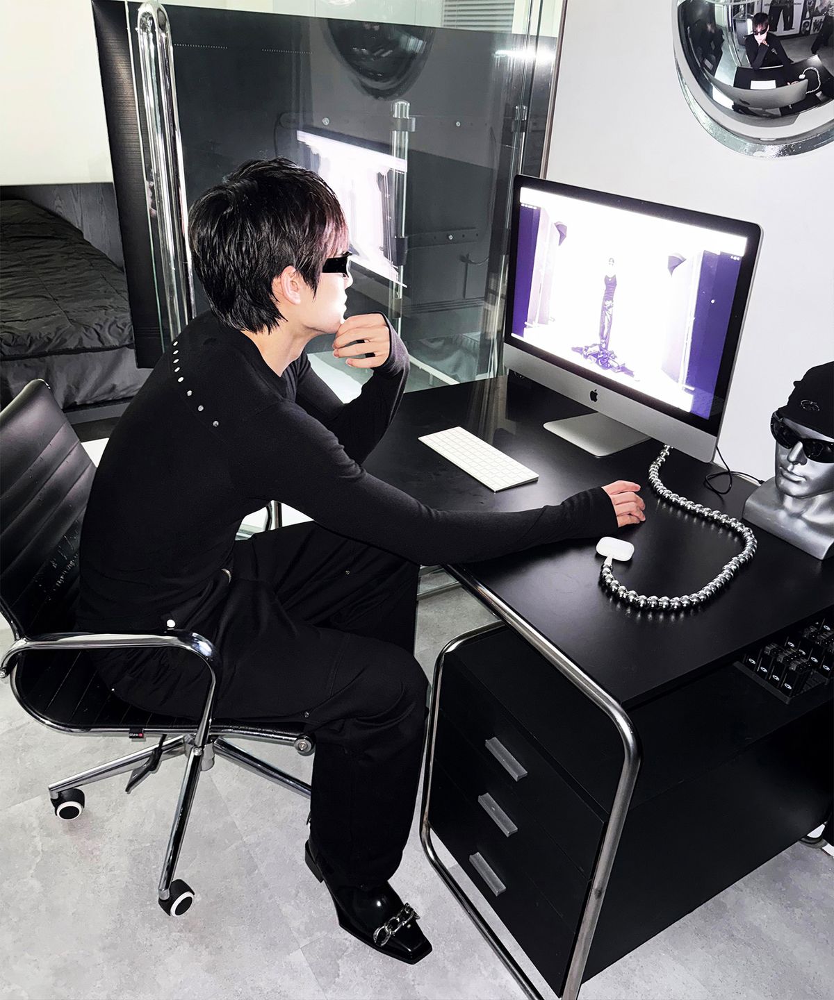모어댄블랙(MORE THAN BLACK) BIKER LONG SLEEVE