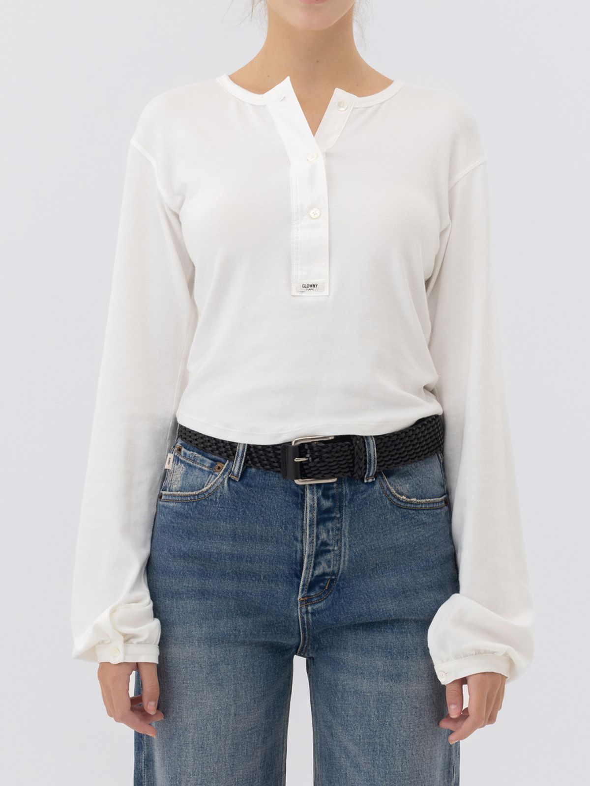 글로니(GLOWNY) G TWIST LEATHER BELT (BLACK)
