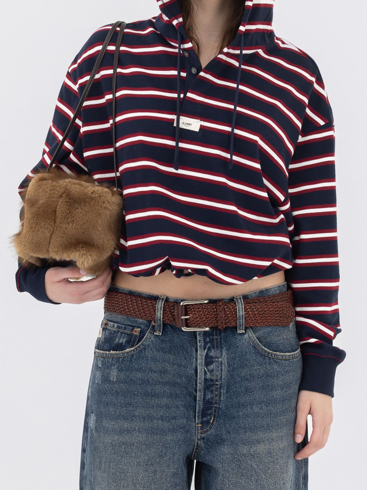 글로니(GLOWNY) G TWIST LEATHER BELT (RED BROWN)