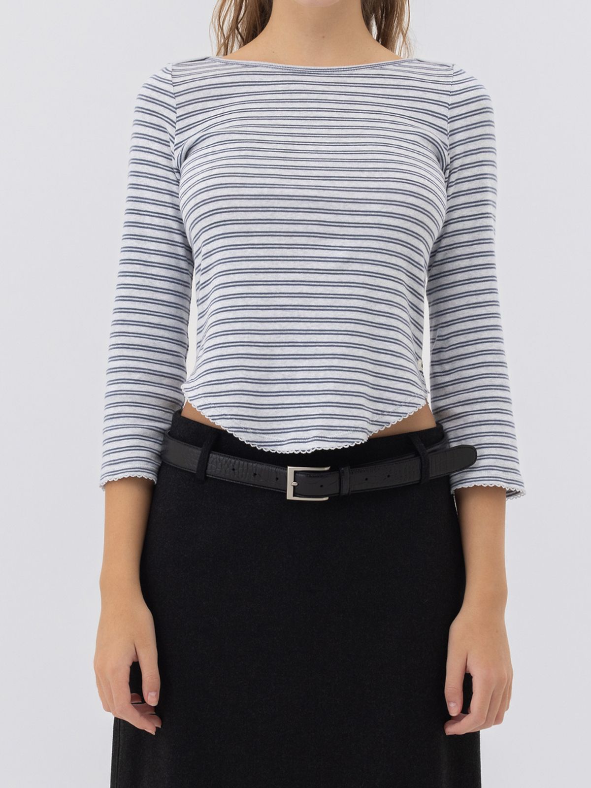 글로니(GLOWNY) G CRACK LEATHER BELT (BLACK)