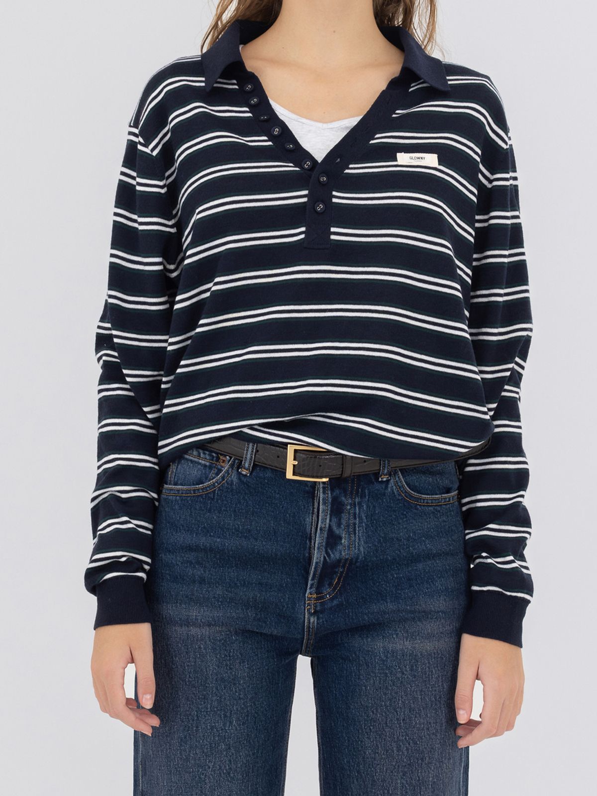 글로니(GLOWNY) G CRACK LEATHER BELT (DARK BROWN)