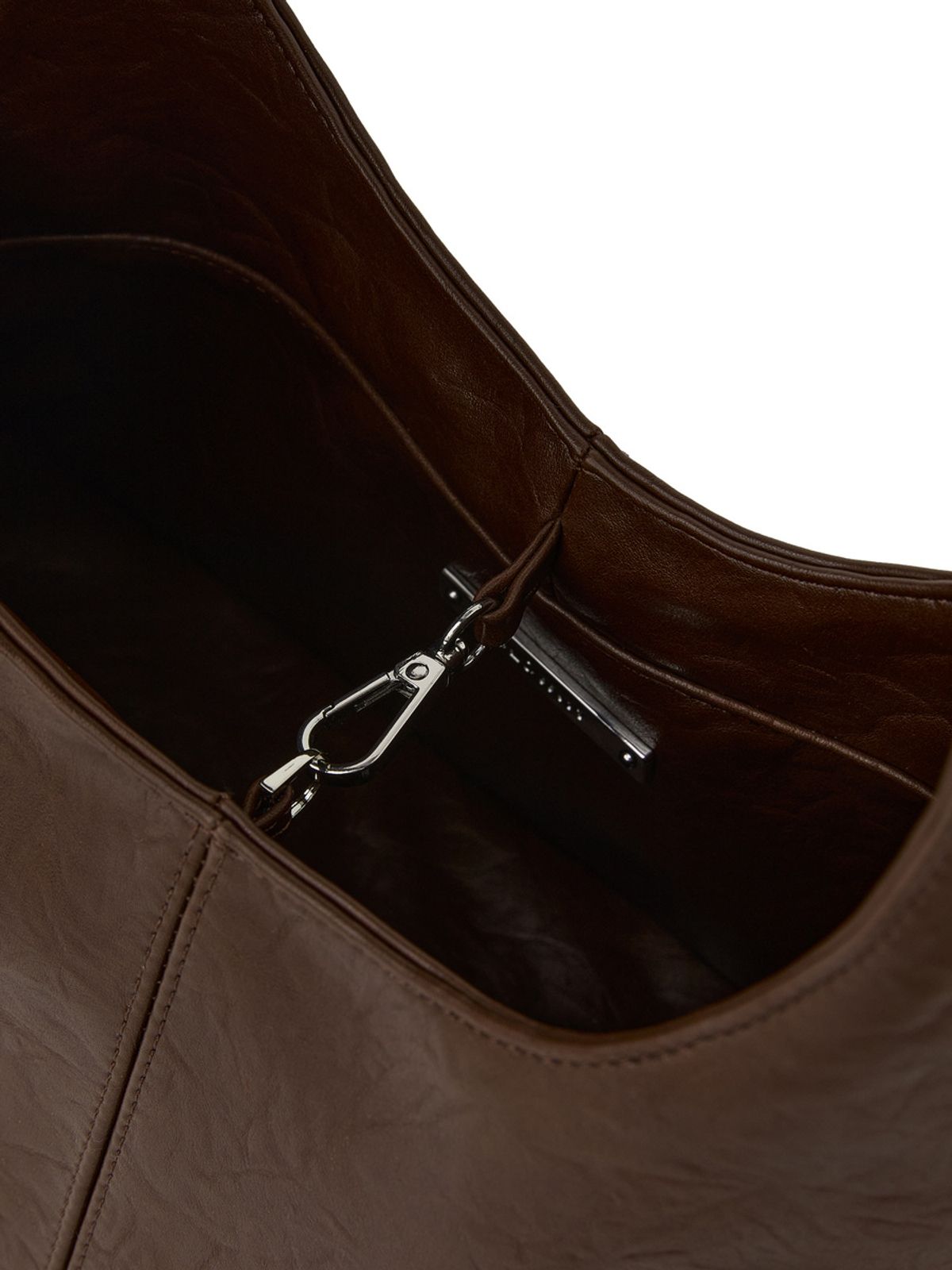글로니(GLOWNY) G LEATHER HALF SHOULDER BAG (BROWN)