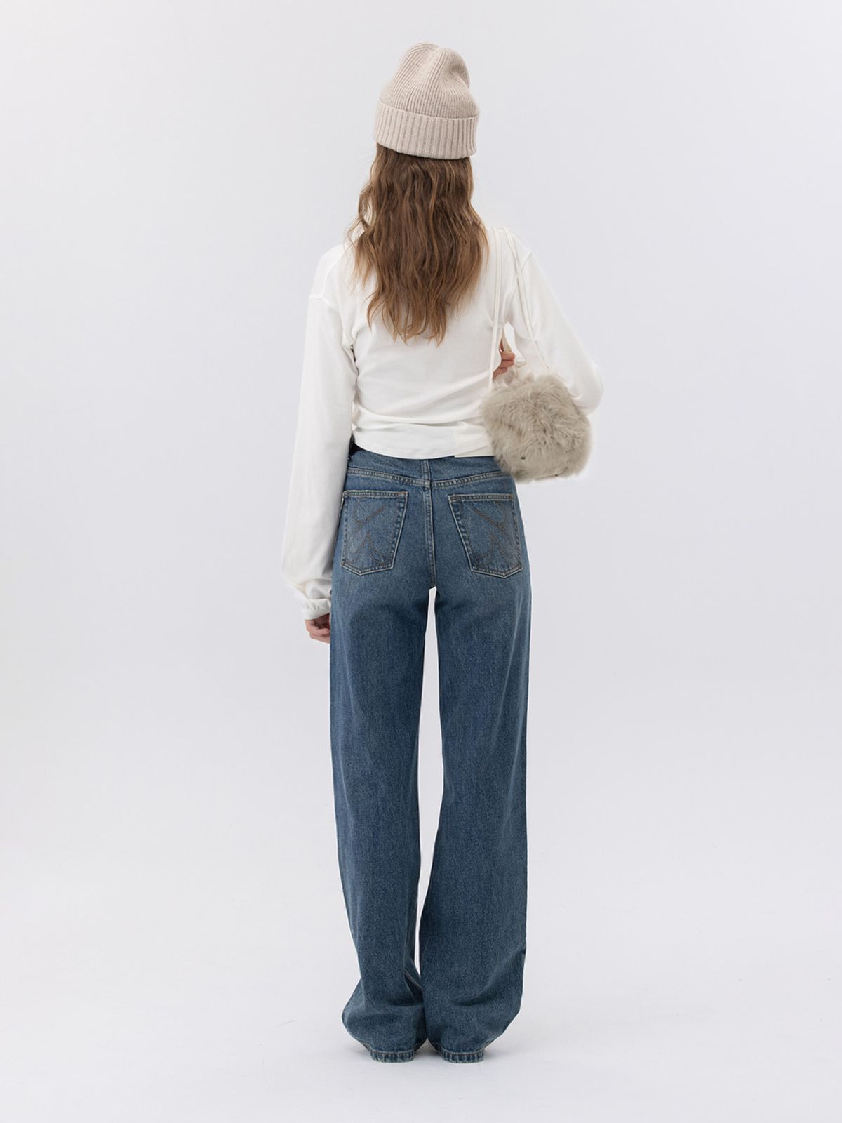 글로니(GLOWNY) THE LINDA HIGH WAIST WIDE JEANS (OCEAN BLUE)