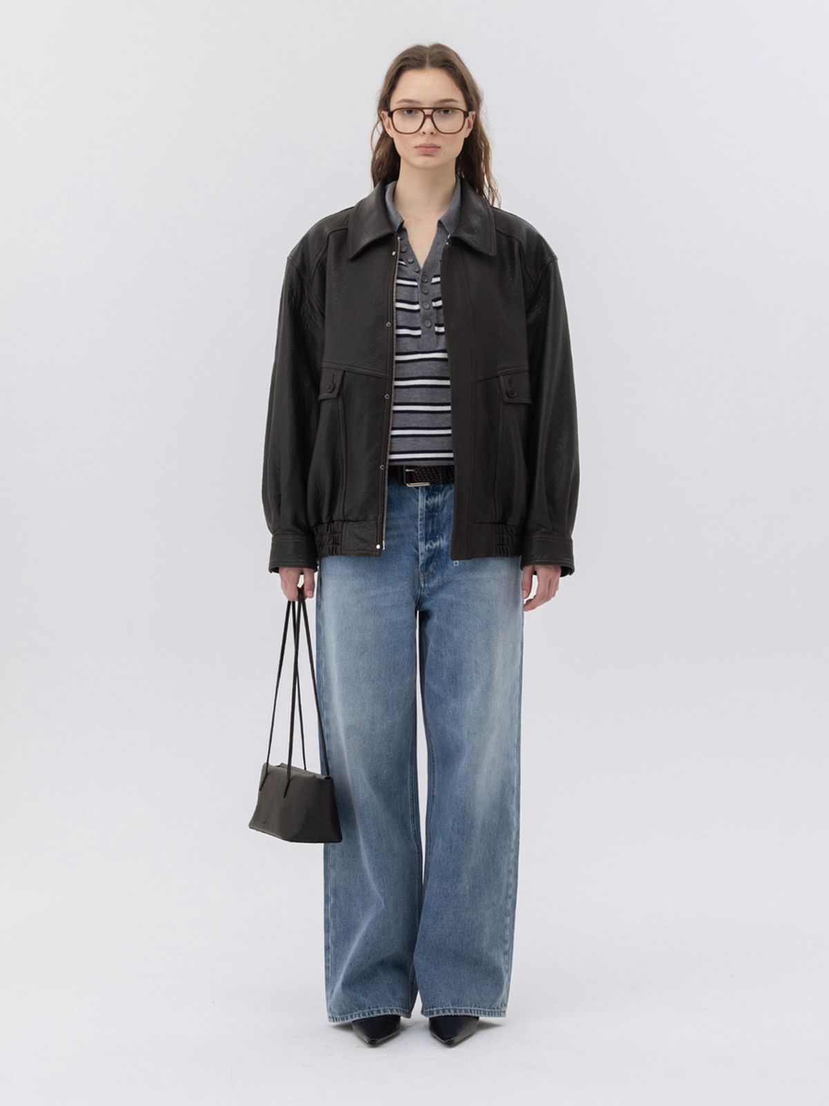 글로니(GLOWNY) THE BELLA BAGGY JEANS (MID BLUE)