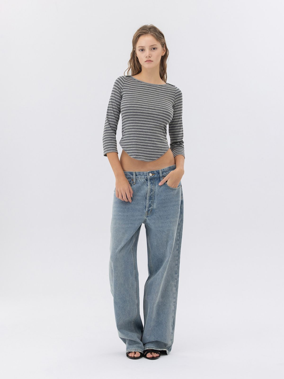 글로니(GLOWNY) THE BELLA BAGGY JEANS (LIGHT BLUE)