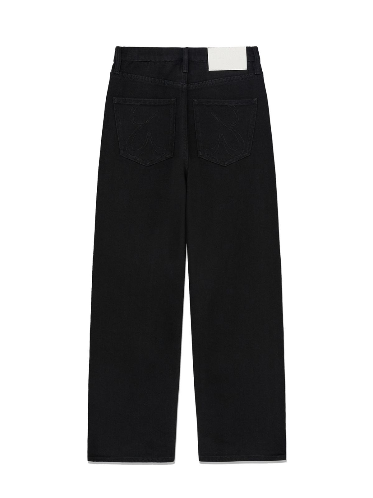글로니(GLOWNY) 90s HIGH RISE WIDE LEG JEANS (SHORT) (BLACK)