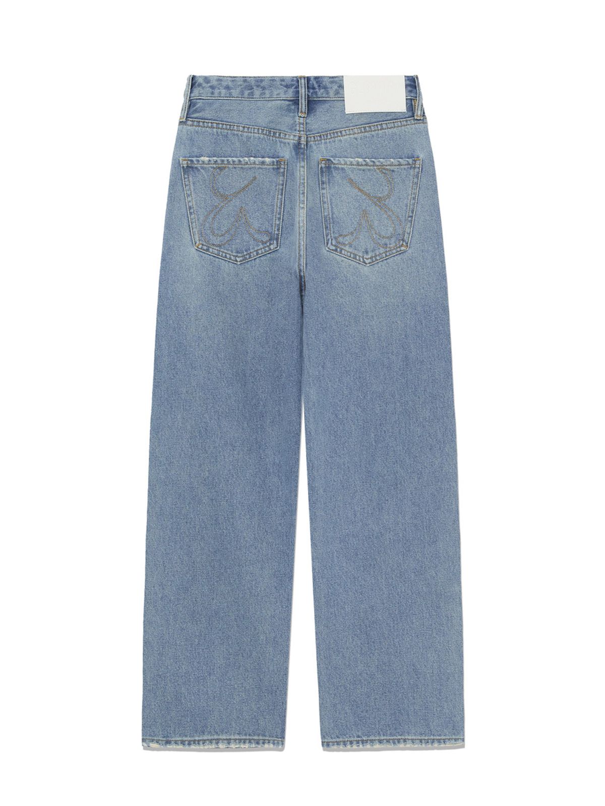 글로니(GLOWNY) 90s HIGH RISE WIDE LEG JEANS (SHORT) (LIGHT BLUE)