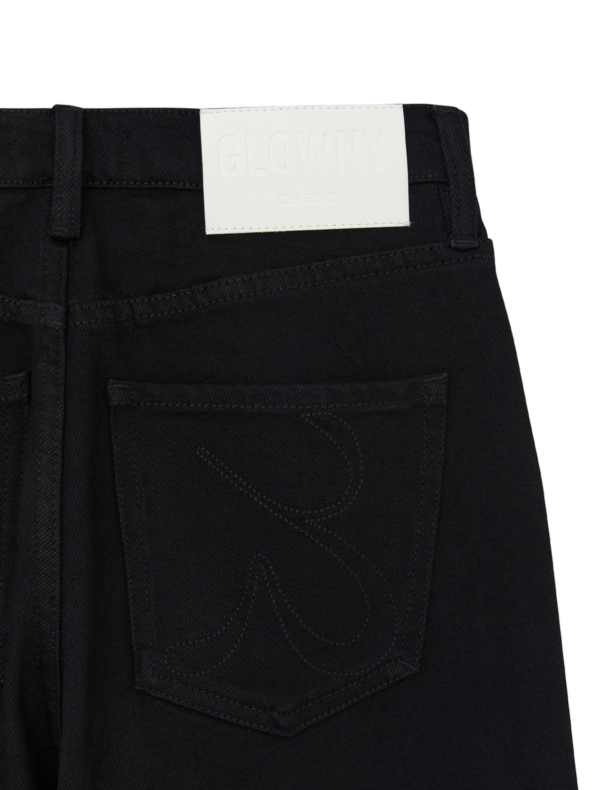 글로니(GLOWNY) 90s HIGH RISE WIDE LEG JEANS (LONG) (BLACK)
