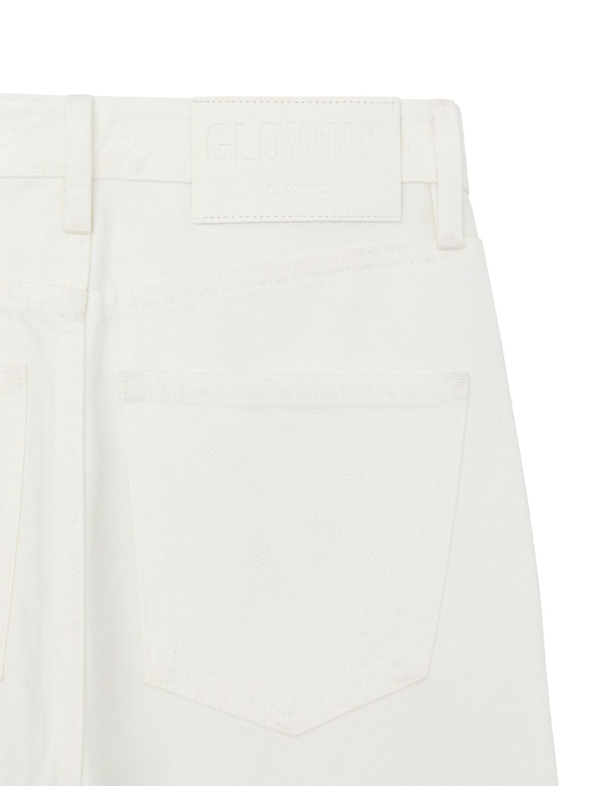 글로니(GLOWNY) 90s HIGH RISE WIDE LEG JEANS (LONG) (WHITE)