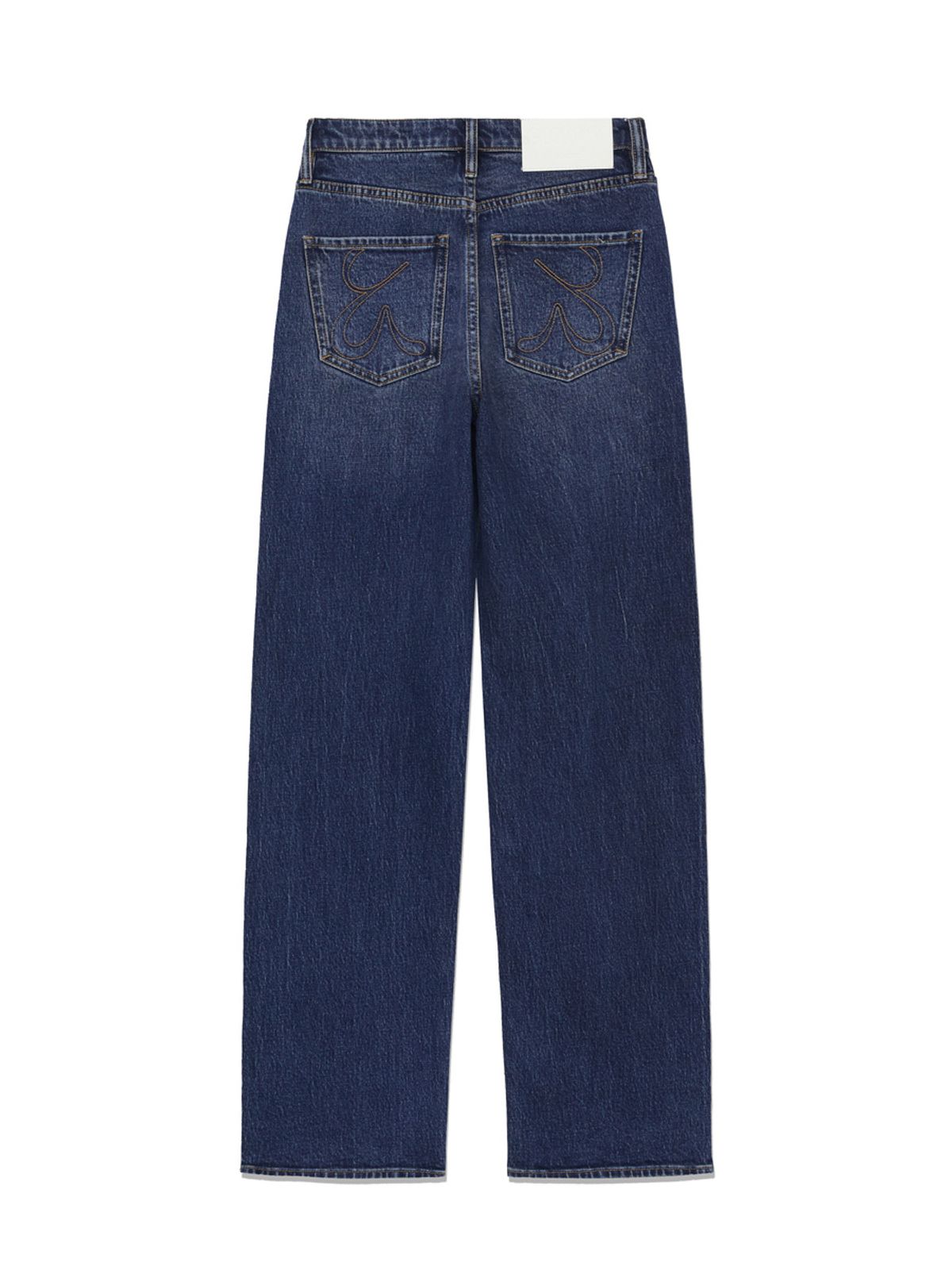 글로니(GLOWNY) 90s HIGH RISE WIDE LEG JEANS (LONG) (DEEP BLUE)