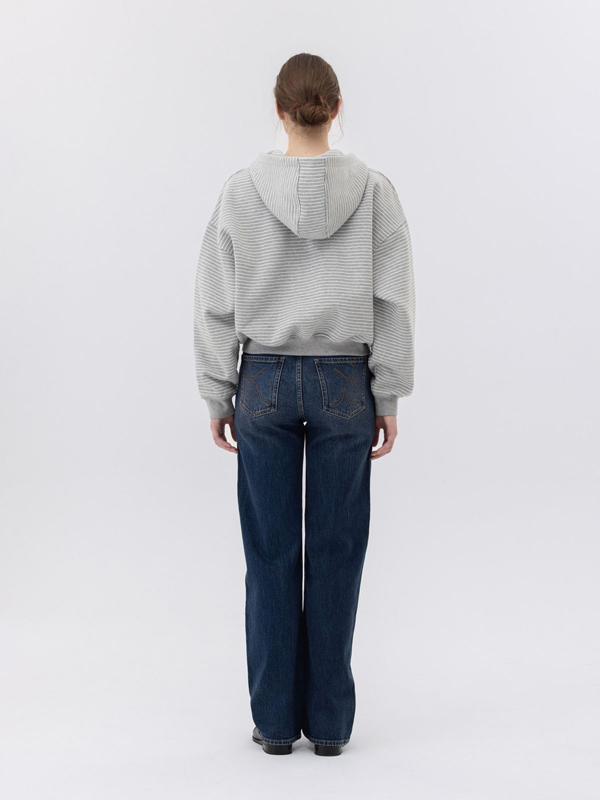 글로니(GLOWNY) 90s HIGH RISE WIDE LEG JEANS (LONG) (DEEP BLUE)