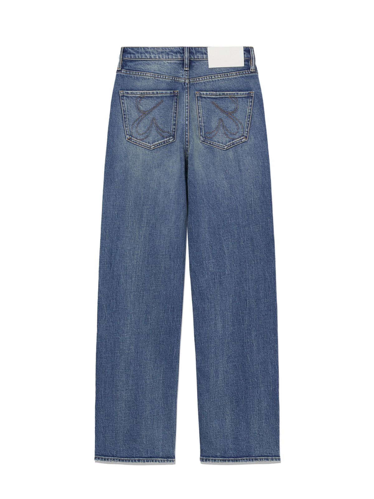글로니(GLOWNY) 90s HIGH RISE WIDE LEG JEANS (LONG) (OCEAN BLUE)