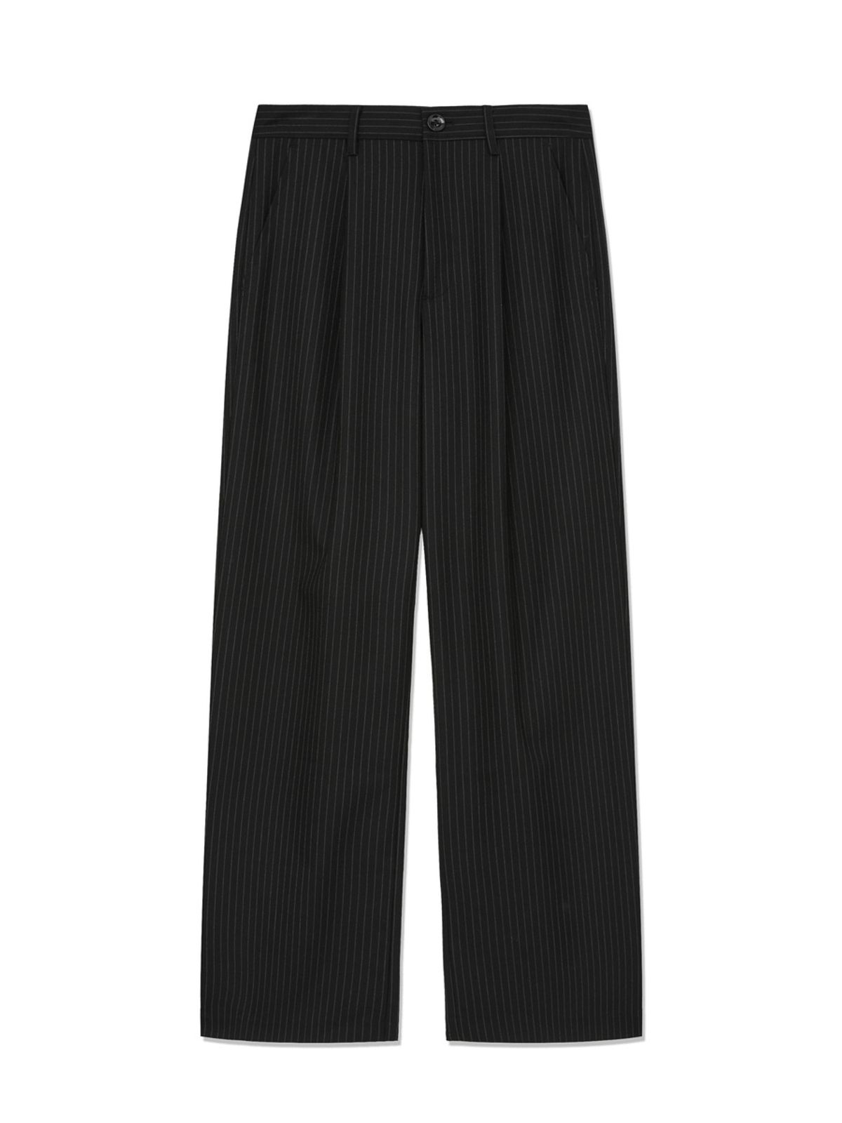 글로니(GLOWNY) G GENTLE WIDE LEG PINSTRIPE PANTS 2.0 (BLACK)