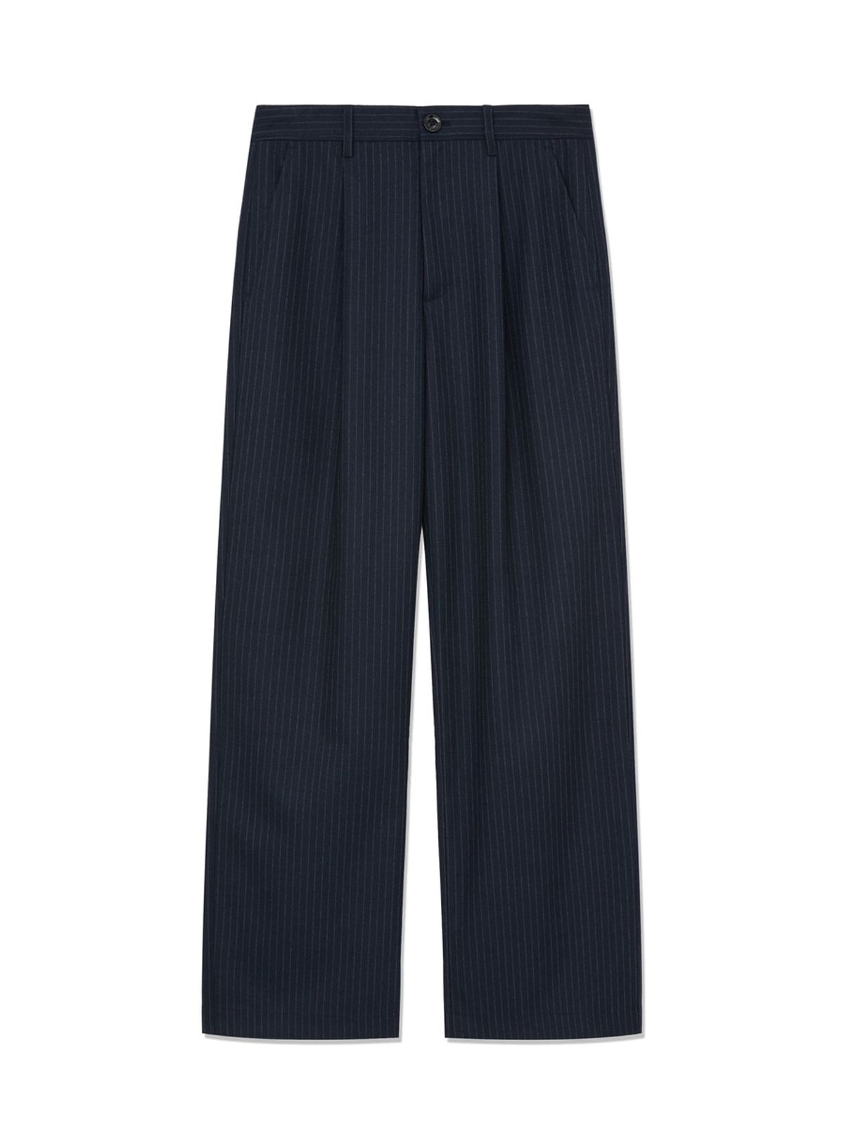 글로니(GLOWNY) G GENTLE WIDE LEG PINSTRIPE PANTS 2.0 (NAVY)