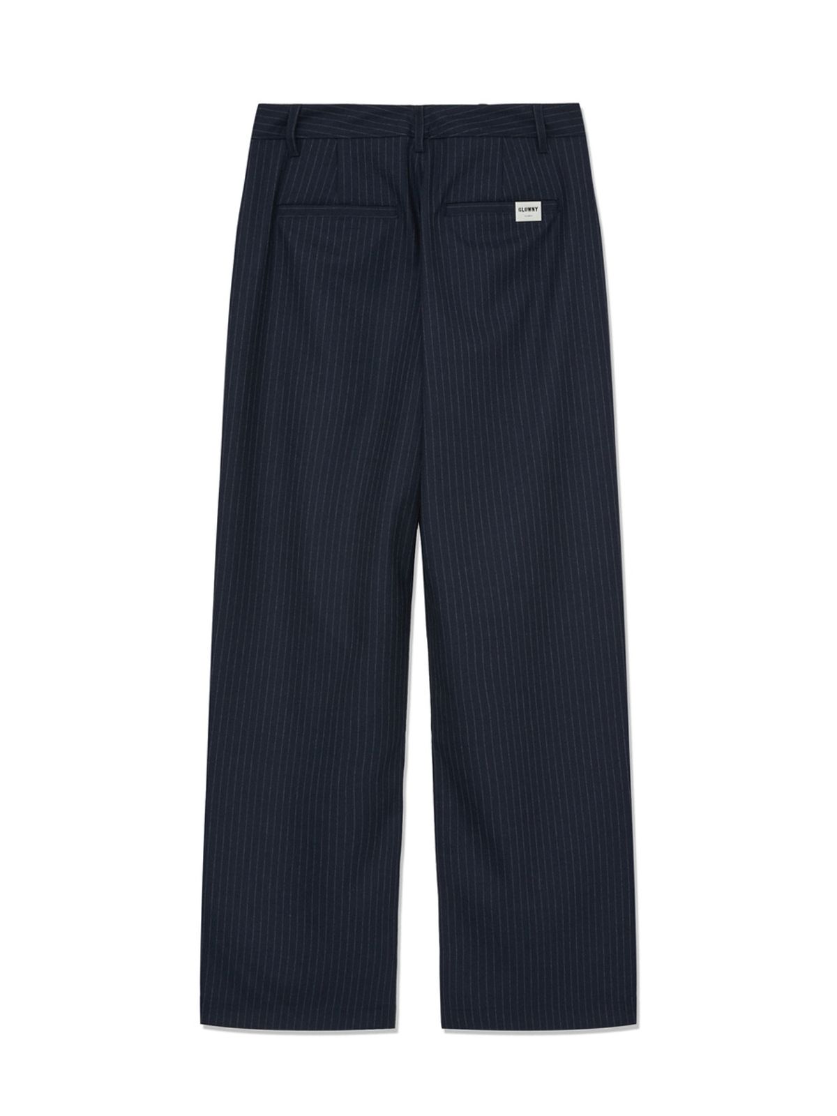 글로니(GLOWNY) G GENTLE WIDE LEG PINSTRIPE PANTS 2.0 (NAVY)