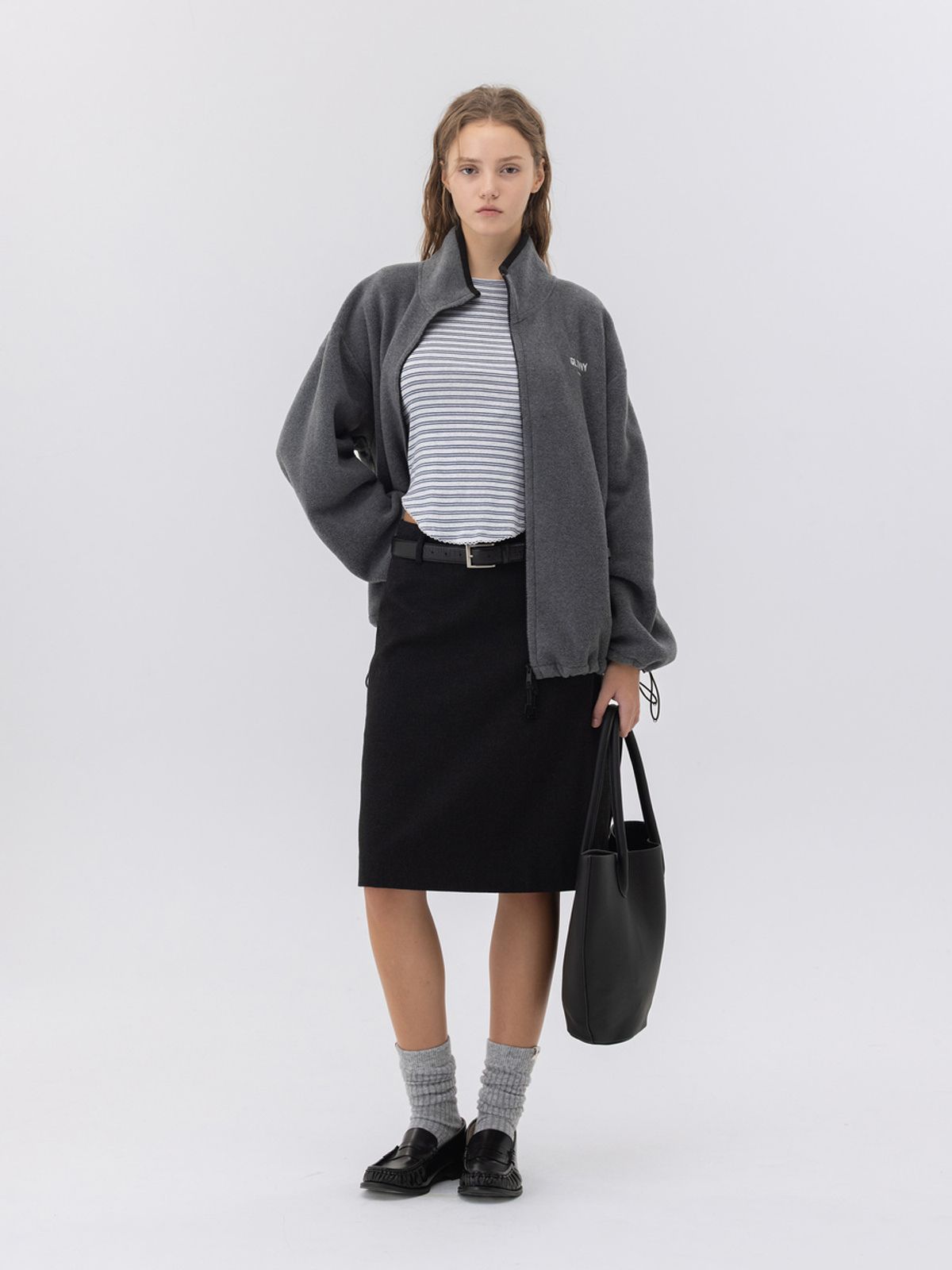 글로니(GLOWNY) G MONICA MIDI SKIRT (CHARCOAL)