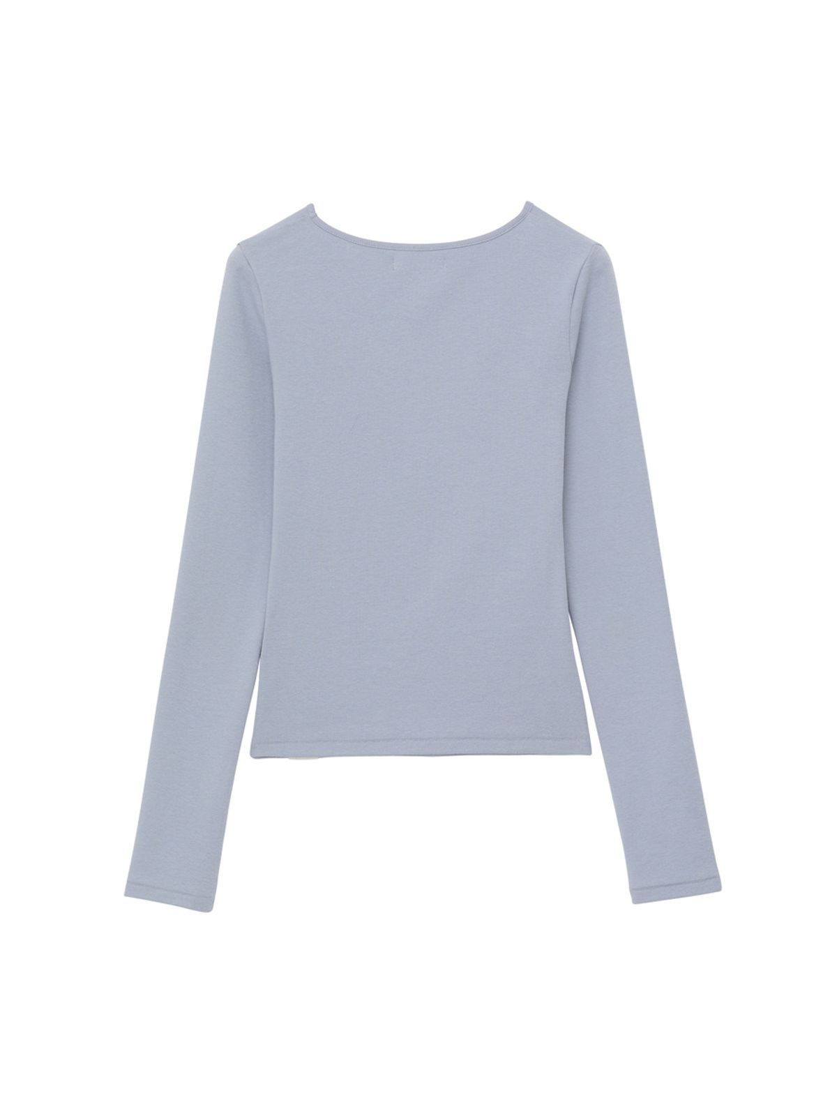 글로니(GLOWNY) G CHARM V-NECK LONG SLEEVE (DUSTY BLUE)