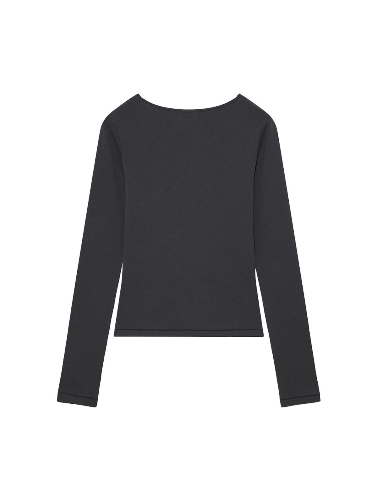 글로니(GLOWNY) G CHARM V-NECK LONG SLEEVE (CHARCOAL)