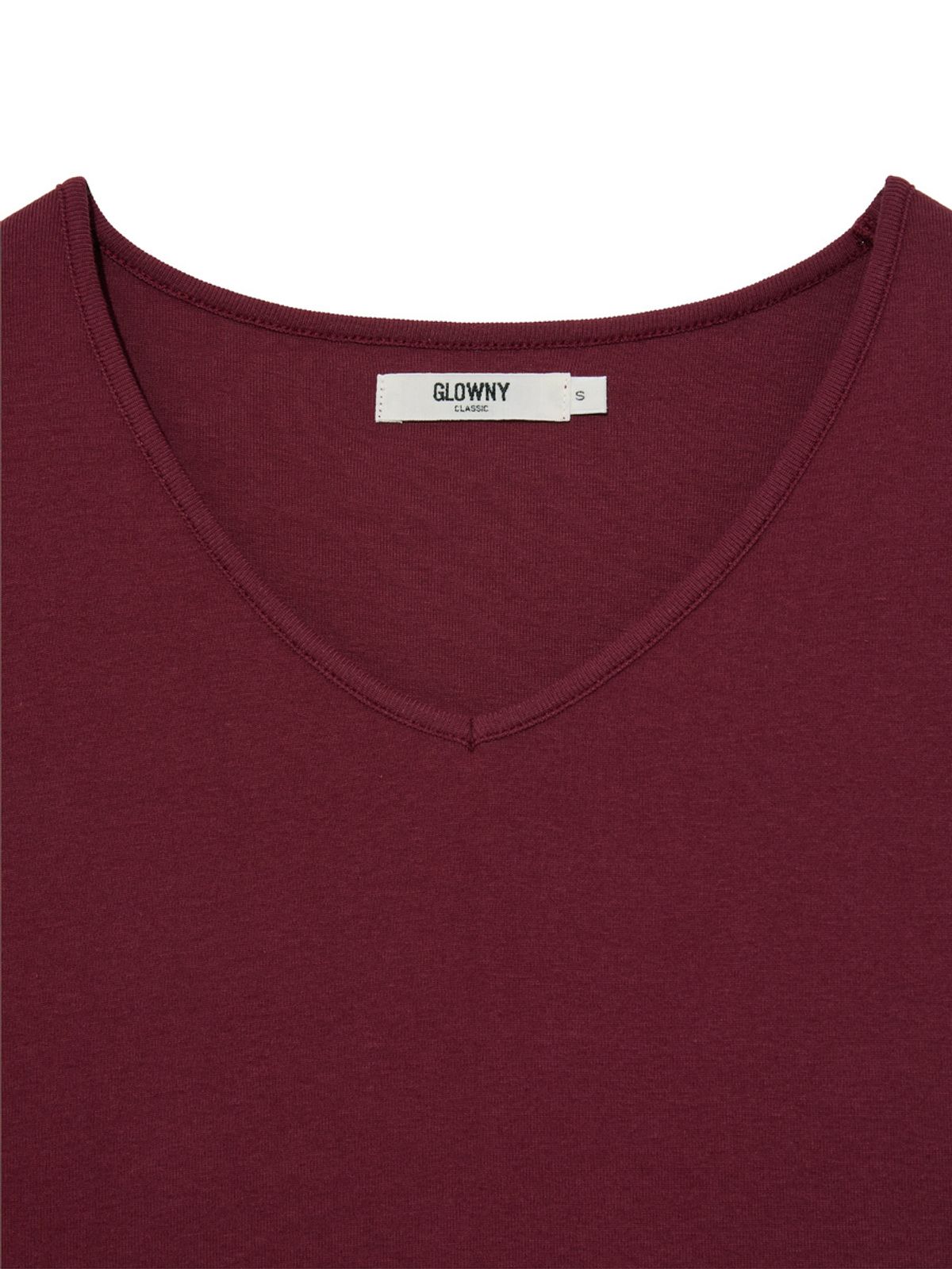 글로니(GLOWNY) G CHARM V-NECK LONG SLEEVE (WINE)