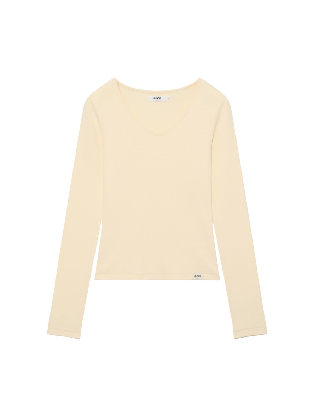 글로니(GLOWNY) G CHARM V-NECK LONG SLEEVE (YELLOW)