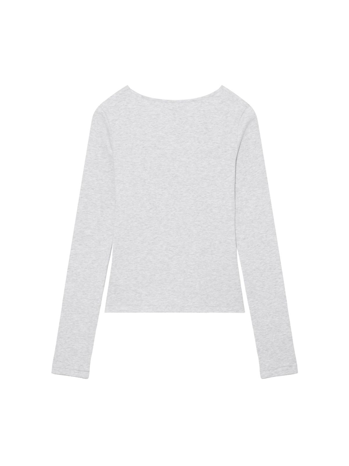글로니(GLOWNY) G CHARM V-NECK LONG SLEEVE (MELANGE GRAY)