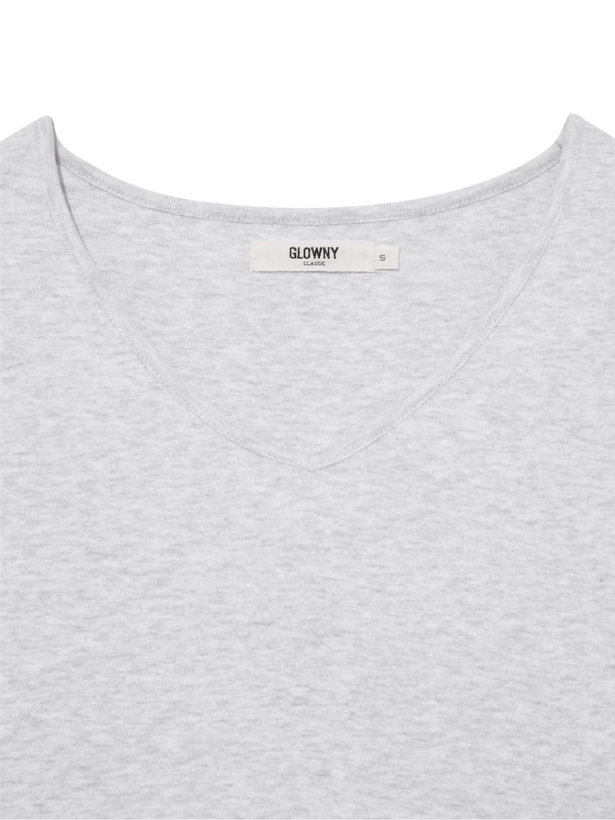 글로니(GLOWNY) G CHARM V-NECK LONG SLEEVE (MELANGE GRAY)