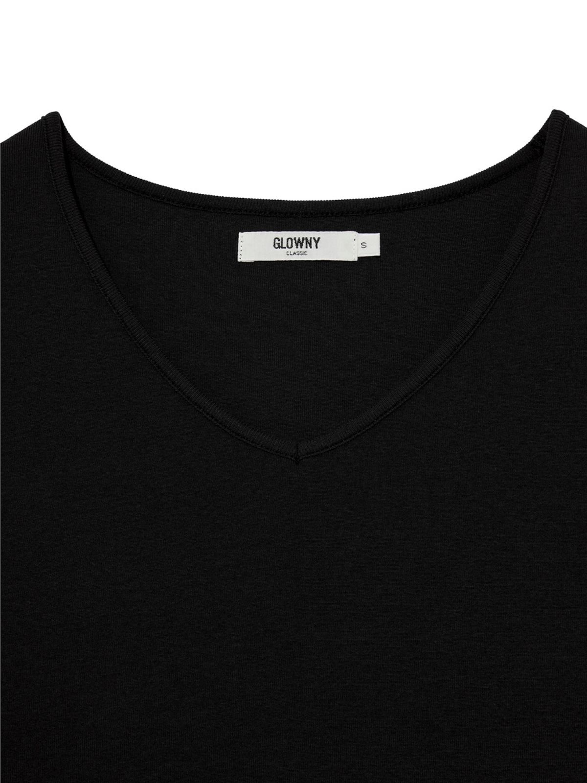 글로니(GLOWNY) G CHARM V-NECK LONG SLEEVE (BLACK)