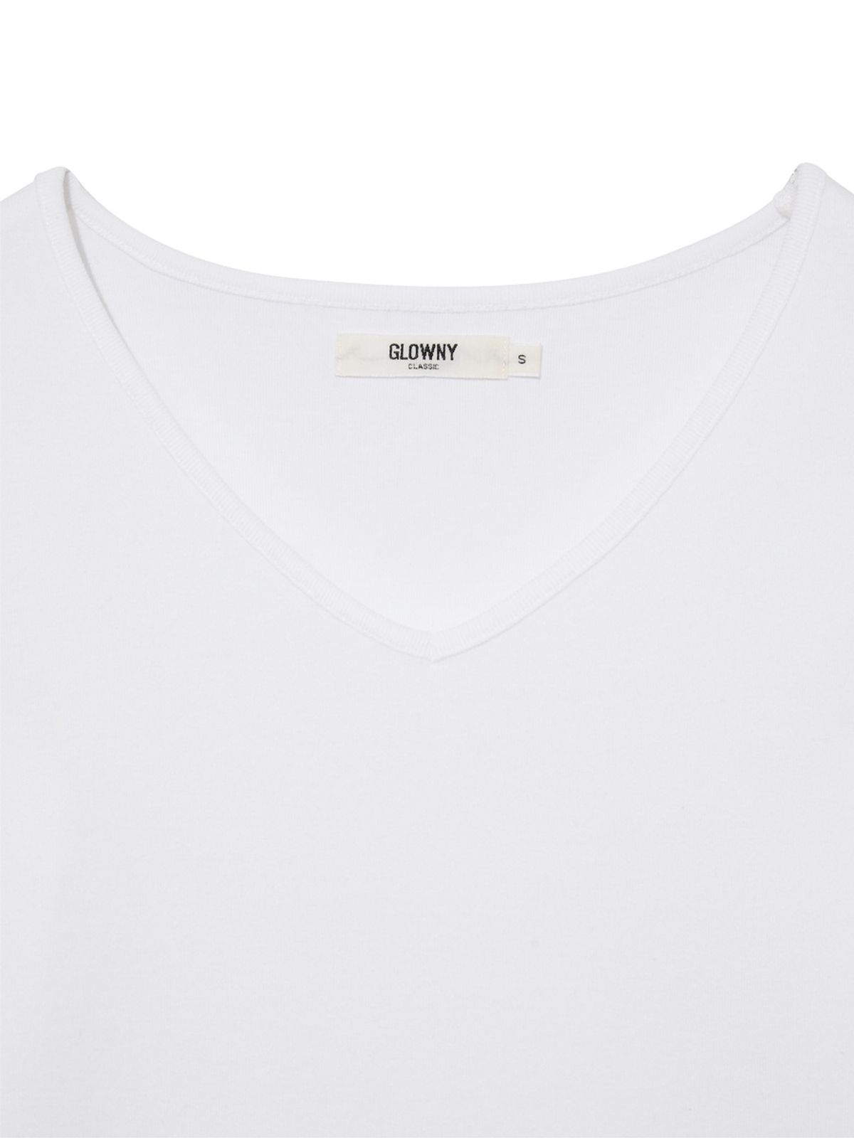 글로니(GLOWNY) G CHARM V-NECK LONG SLEEVE (WHITE)