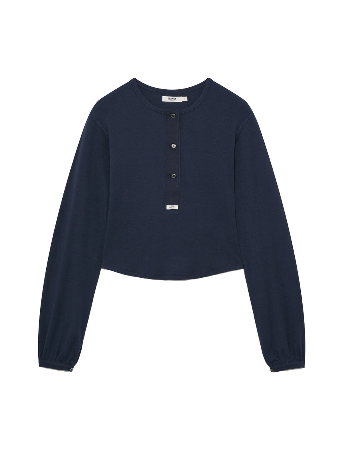 글로니(GLOWNY) G PLAIN HENLEY LONG SLEEVE (NAVY)