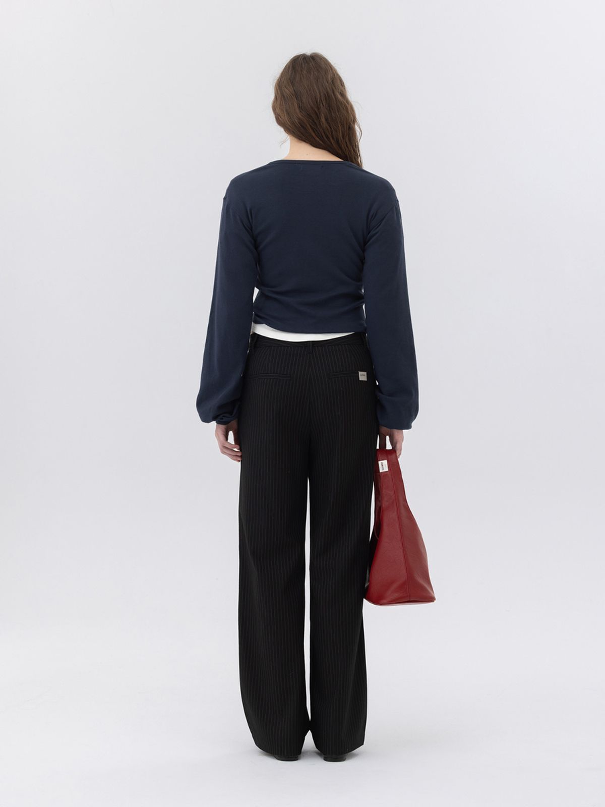 글로니(GLOWNY) G PLAIN HENLEY LONG SLEEVE (NAVY)