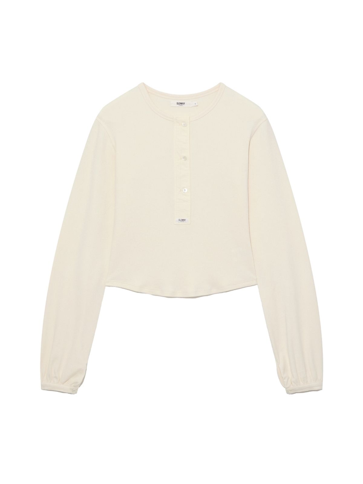 글로니(GLOWNY) G PLAIN HENLEY LONG SLEEVE (IVORY)