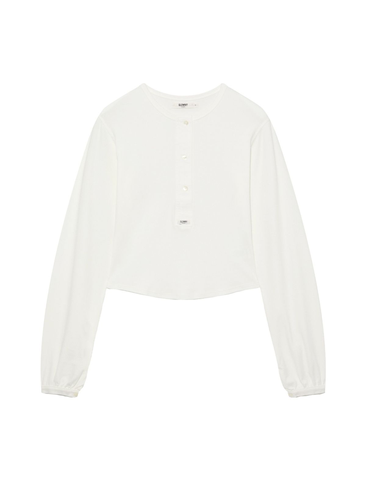 글로니(GLOWNY) G PLAIN HENLEY LONG SLEEVE (WHITE)