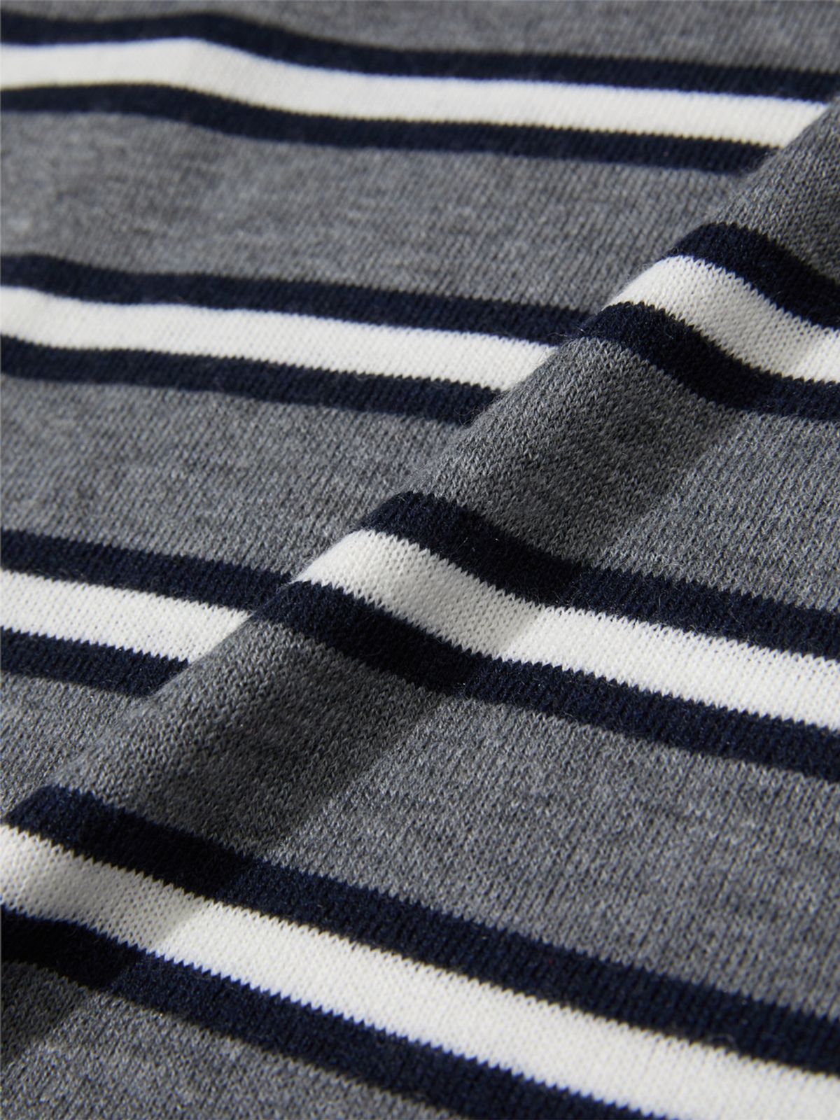 글로니(GLOWNY) G STRIPE HENLEY LOOSE FIT KNIT (GRAY)
