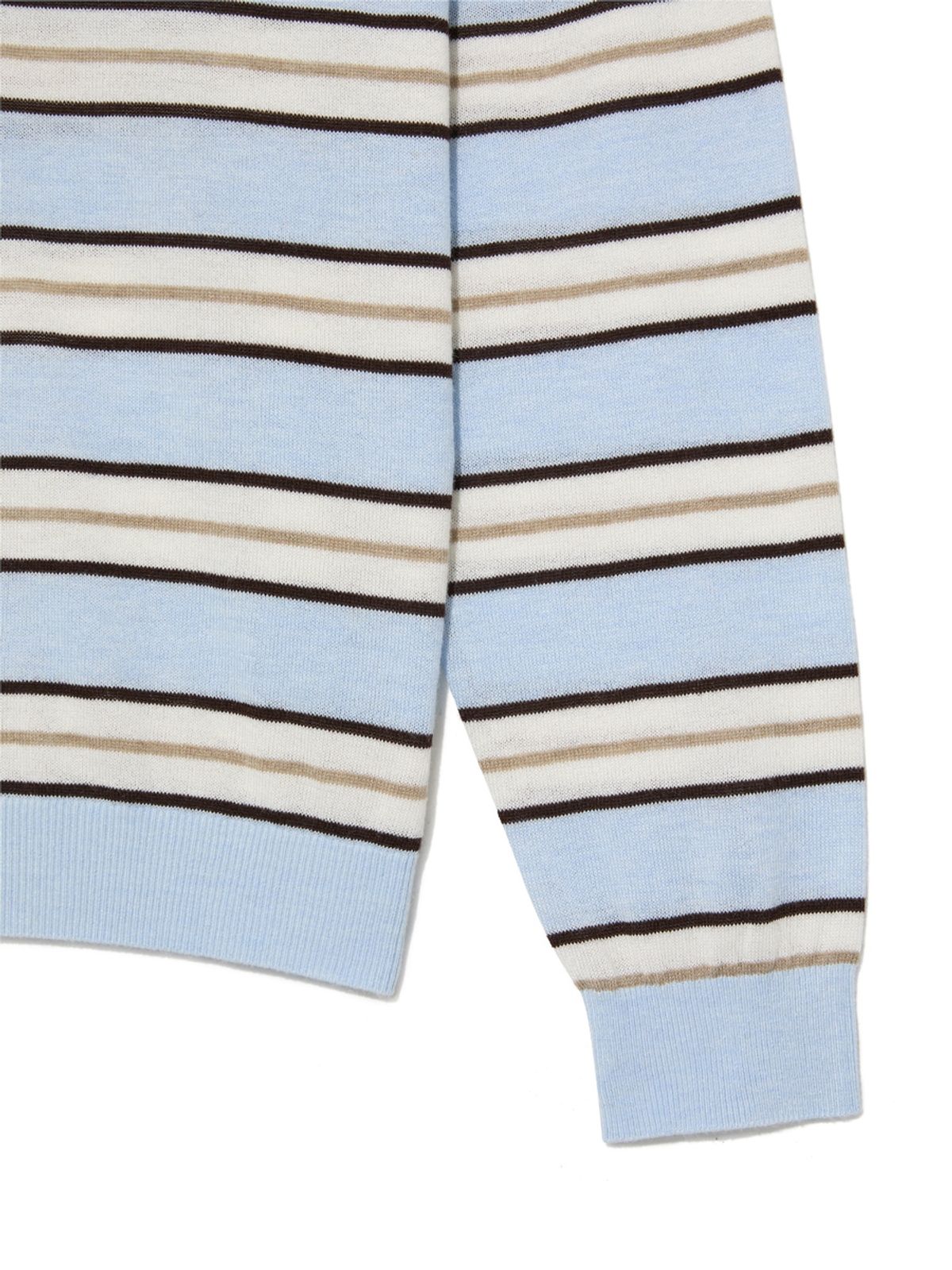 글로니(GLOWNY) G STRIPE HENLEY LOOSE FIT KNIT (LIGHT BLUE)