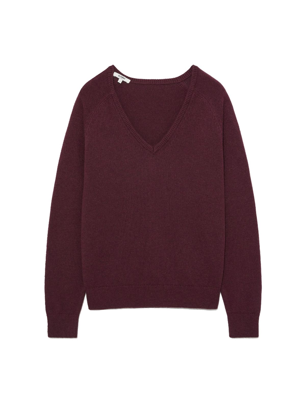 글로니(GLOWNY) G LOOSE DEEP V-NECK KNIT (WINE)