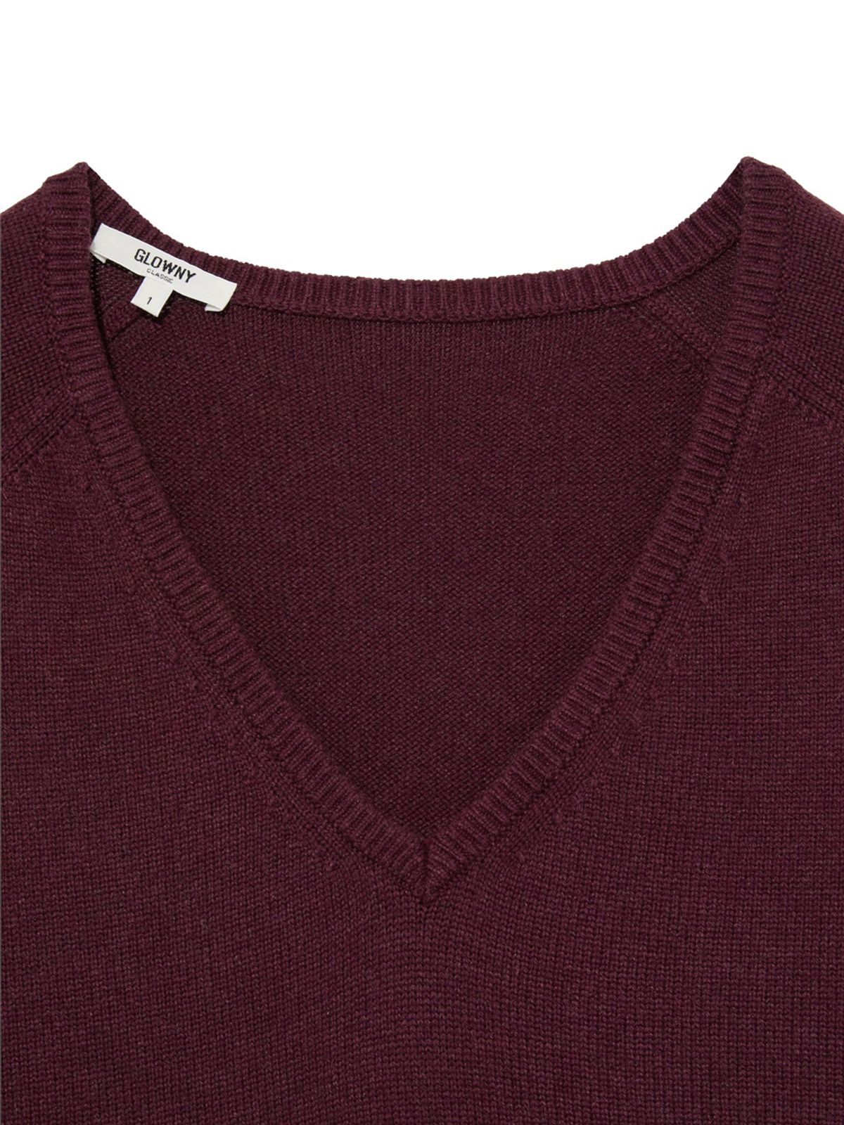 글로니(GLOWNY) G LOOSE DEEP V-NECK KNIT (WINE)