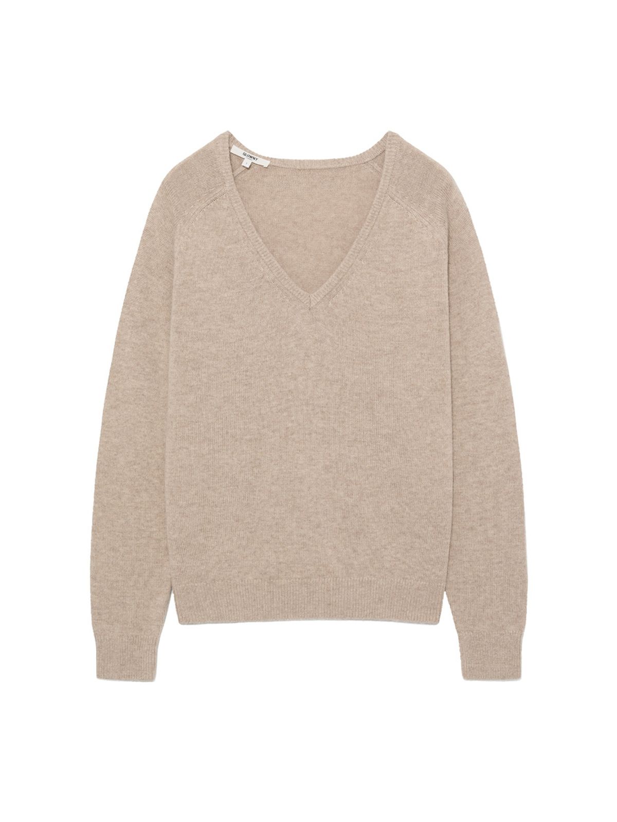 글로니(GLOWNY) G LOOSE DEEP V-NECK KNIT (OATMEAL)