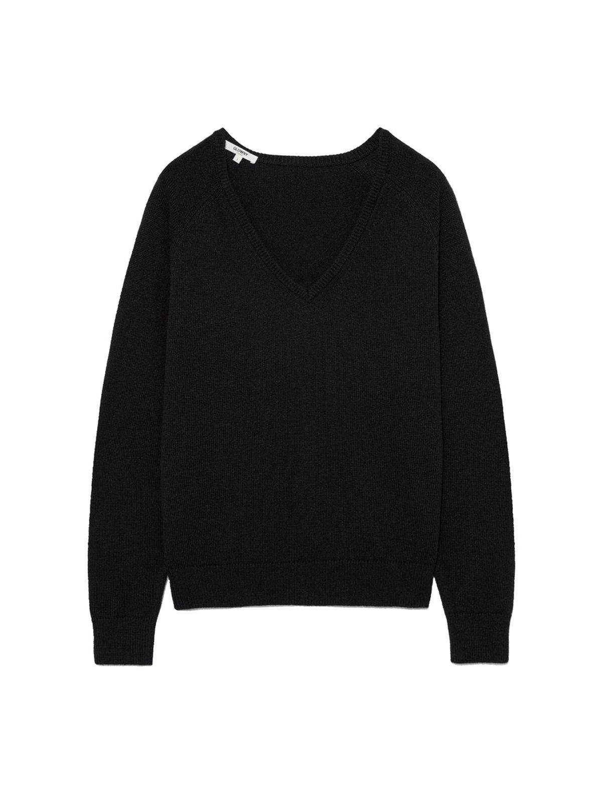 글로니(GLOWNY) G LOOSE DEEP V-NECK KNIT (BLACK)