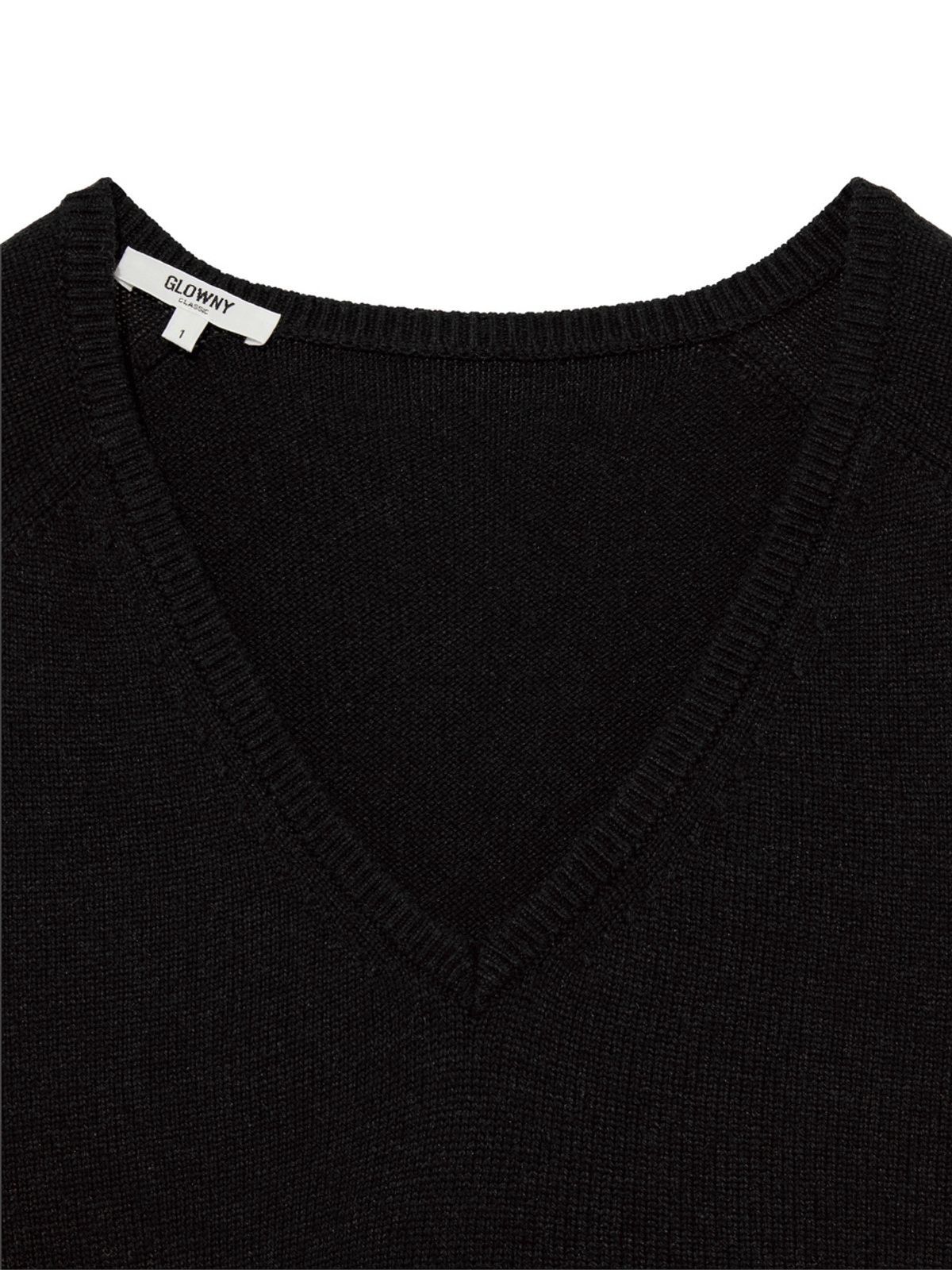 글로니(GLOWNY) G LOOSE DEEP V-NECK KNIT (BLACK)