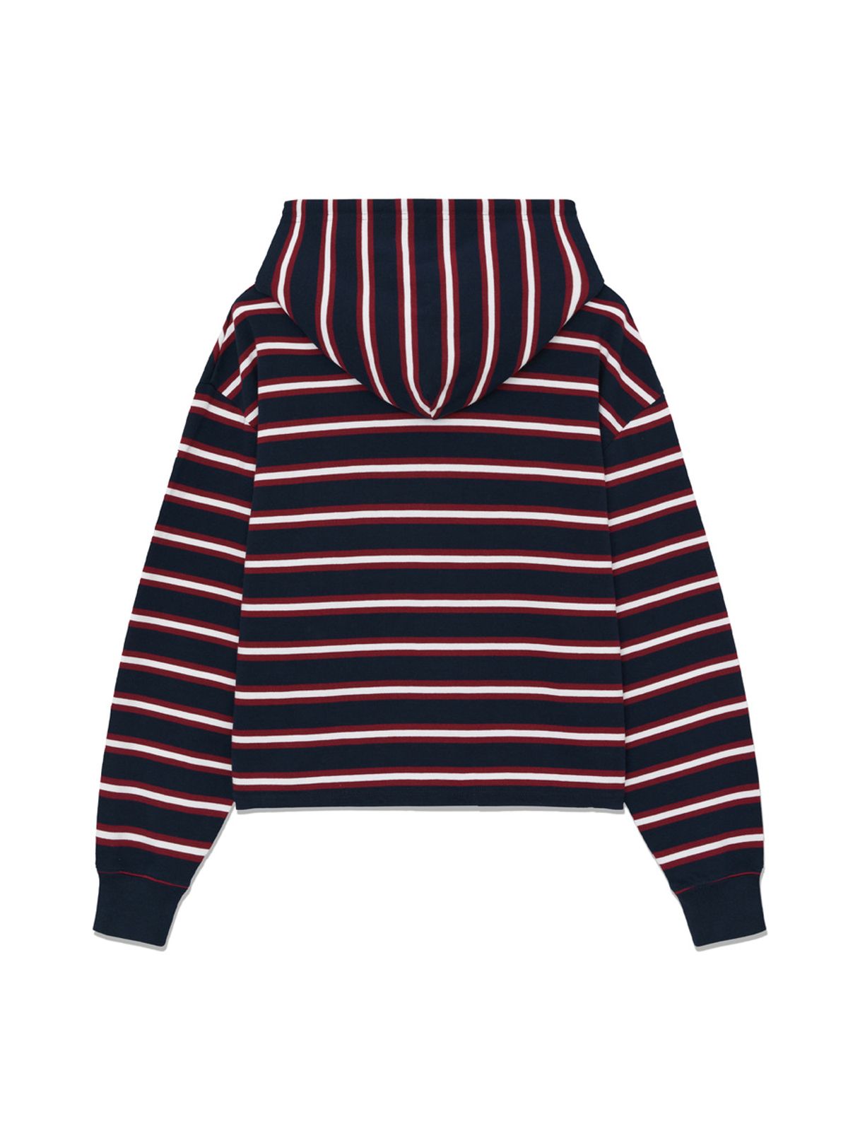 글로니(GLOWNY) HERITAGE STRIPE BUTTON HOODIE (NAVY)