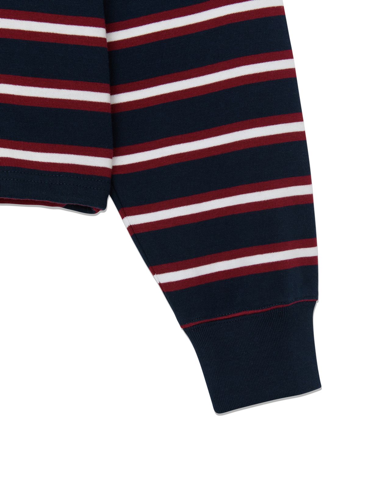 글로니(GLOWNY) HERITAGE STRIPE BUTTON HOODIE (NAVY)