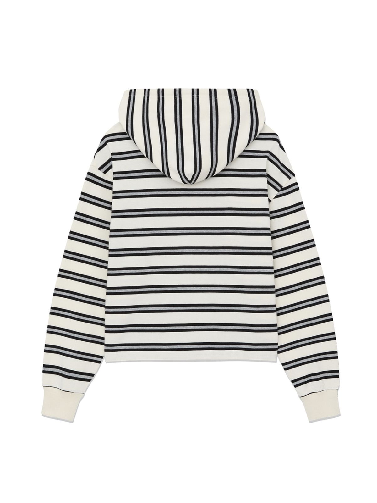 글로니(GLOWNY) HERITAGE STRIPE BUTTON HOODIE (WHITE)